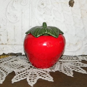 Strawberry Canister Cookie Jar Vintage Kitchen Storage