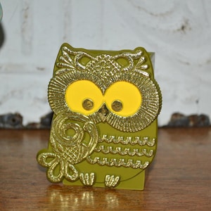 Vtg Owl Green Toothpick Holder