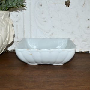 J&G Meakin White Ironstone Bowl Ribbed Serving Bowl White Farmhouse