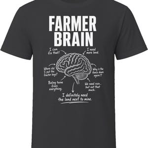 Farmer Brain Funny Farming T Shirt