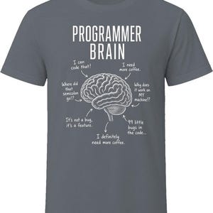 Programmer Brain Funny Software Developer T Shirt 画像 5