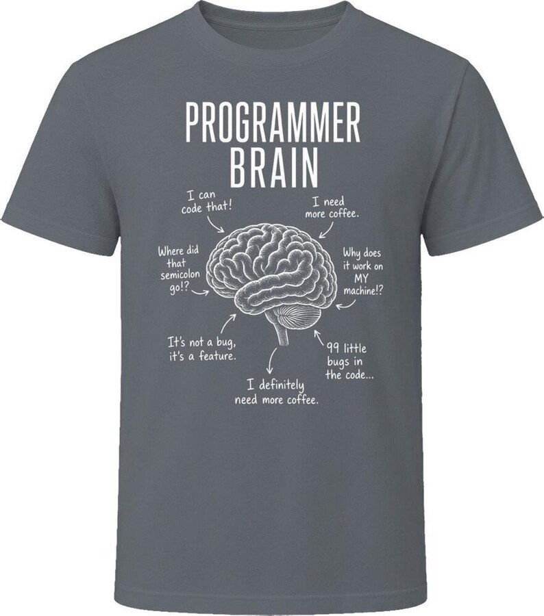 Programmer Brain Funny Software Developer T Shirt 画像 5