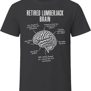 Retired Lumberjack Brain Logging Timber Cutter Retirement Gift T T Shirt