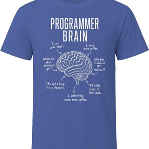 Programmer Brain Funny Software Developer T Shirt 画像 2