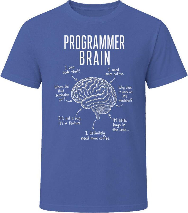 Programmer Brain Funny Software Developer T Shirt 画像 2