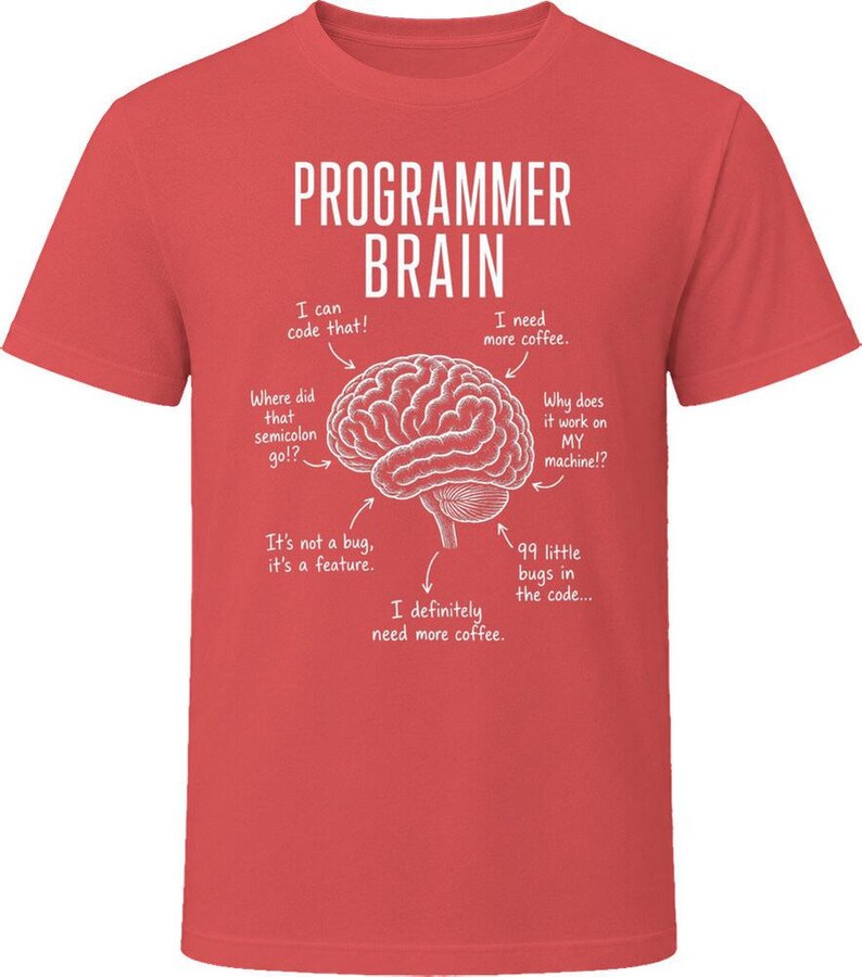 Programmer Brain Funny Software Developer T Shirt 画像 4
