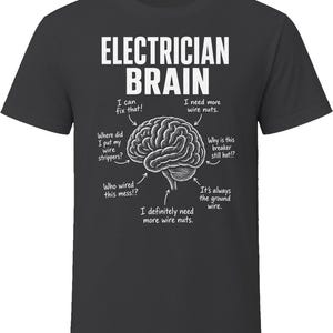 Electrician Brain Funny Electrical T Shirt