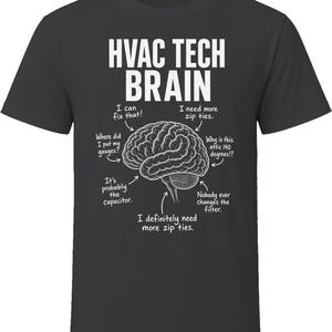 HVAC Tech Brain Funny HVAC Technician T Shirt