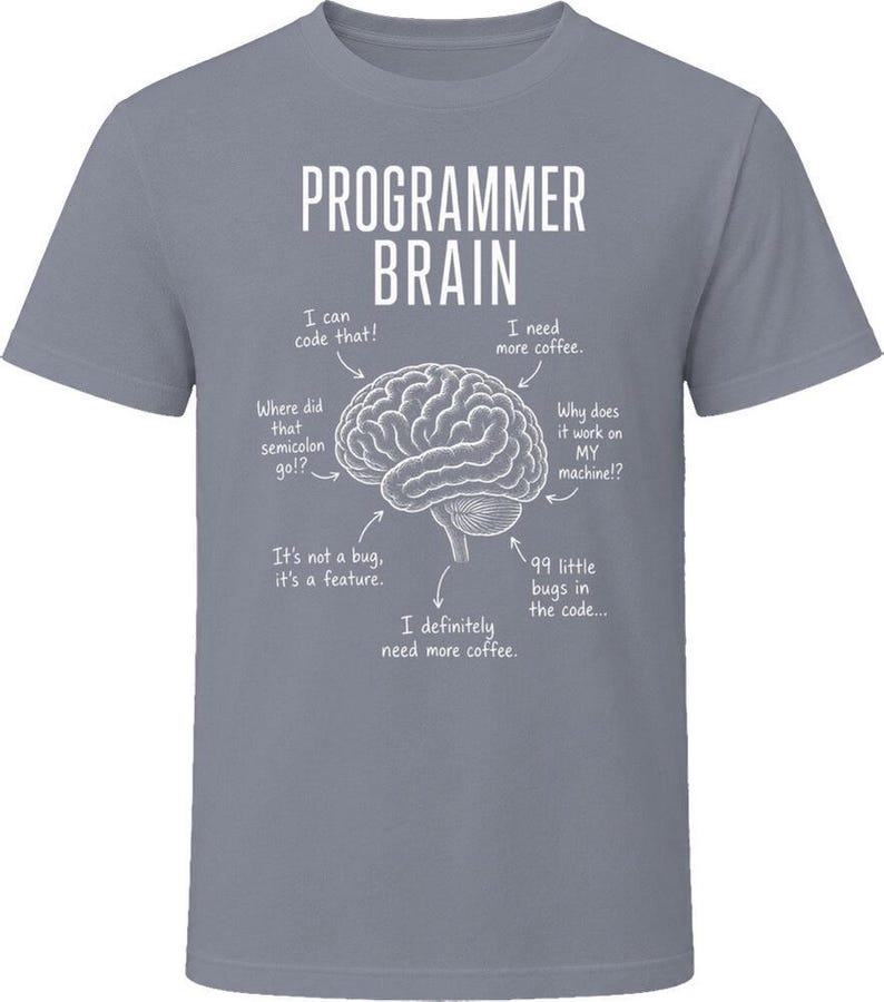 Programmer Brain Funny Software Developer T Shirt 画像 3