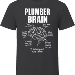 Plumber Brain Funny Plumbing T Shirt
