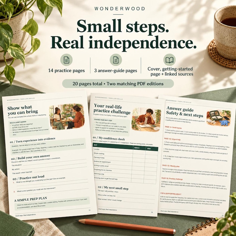 Teen Life Skills Workbook, Independent Living Worksheets, Budgeting ...