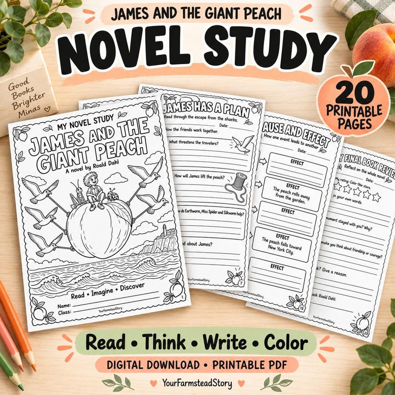 James and the Giant Peach Novel Study | Roald Dahl Reading ...