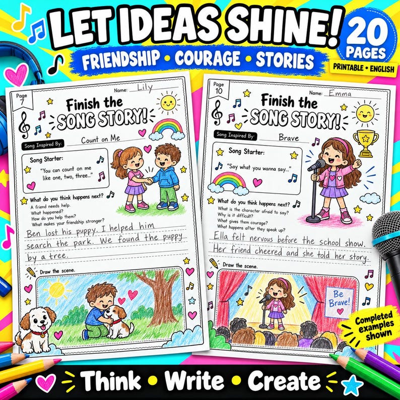 Population Problem Drawing Finish the Song Story | Creative Writing Prompts, Story Starters, Draw ...