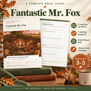 Romananalyse zu „Der fantastische Mr. Fox“ von Roald Dahl (Klasse 3–5): Fragen zu den Kapiteln, Wortschatz, Charakteranalyse, Leseverständnis (PDF)
