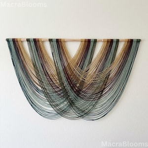 Large Macrame Wall Art | Draped String Wall Hanging | Earthy Tones | Diy Macrame |
