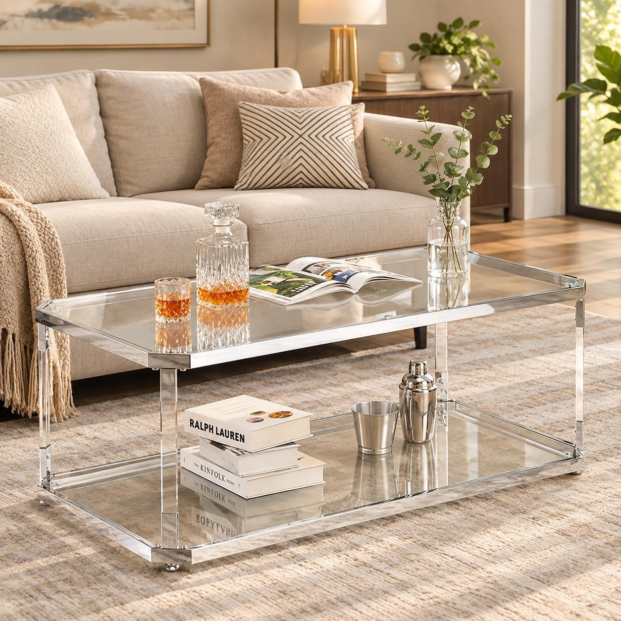 Glass Chrome Table - Etsy