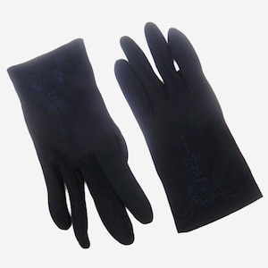 Vintage Navy Blue Nylon Gloves