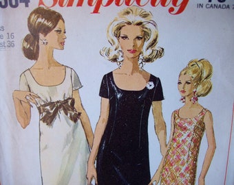 60s Cocktail / Evening Dress Vintage Sewing Pattern . Bust 36 . Uncut