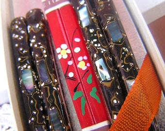 Vintage 3 Pair Chopsticks Unused In Original Box