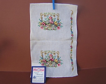 Vintage Floral Needlepoint Purse Pre-worked Canvas