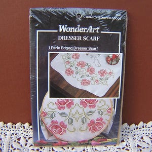 dresser scarves to embroider Stamped Dresser Scarves to Embroider