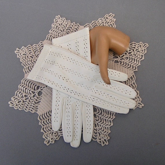 White Soft Leather Gloves