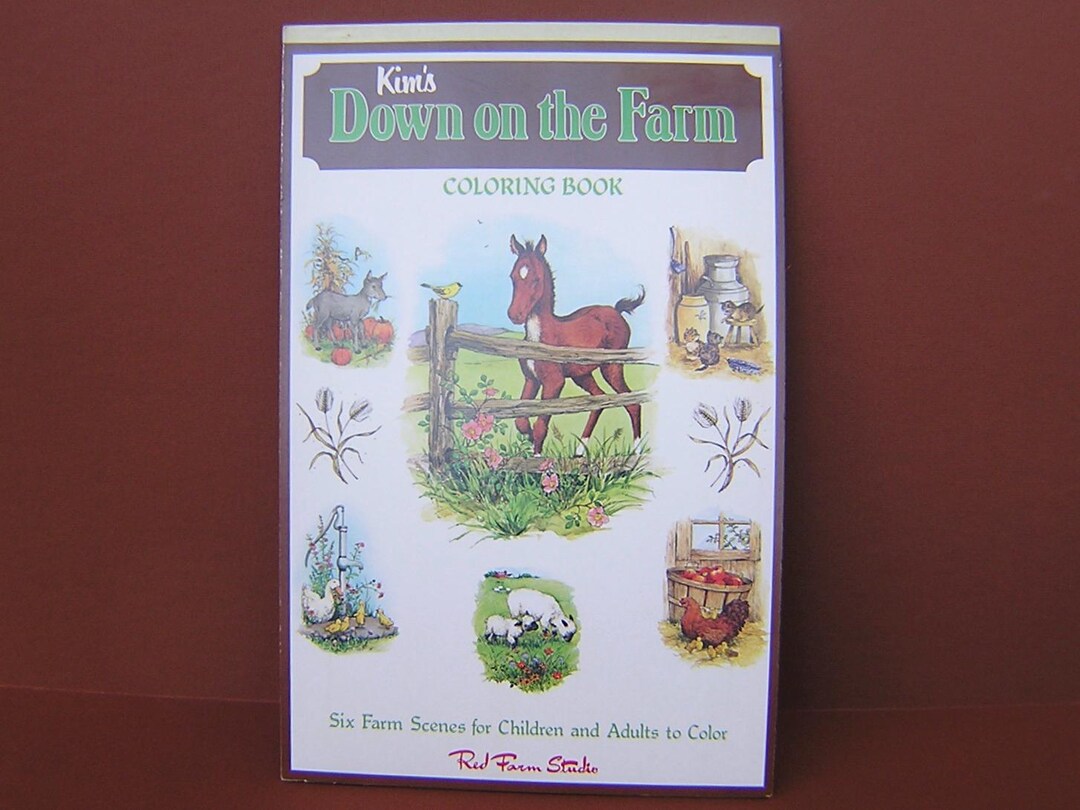 Red Farm Studio Vintage Kim's Down on the Farm Large Format Coloring Book by Red Farm ...