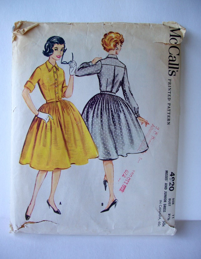 Patron de couture Vintage de robe des années 50. Buste à Etsy