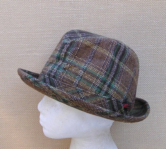 mens plaid fedora hats