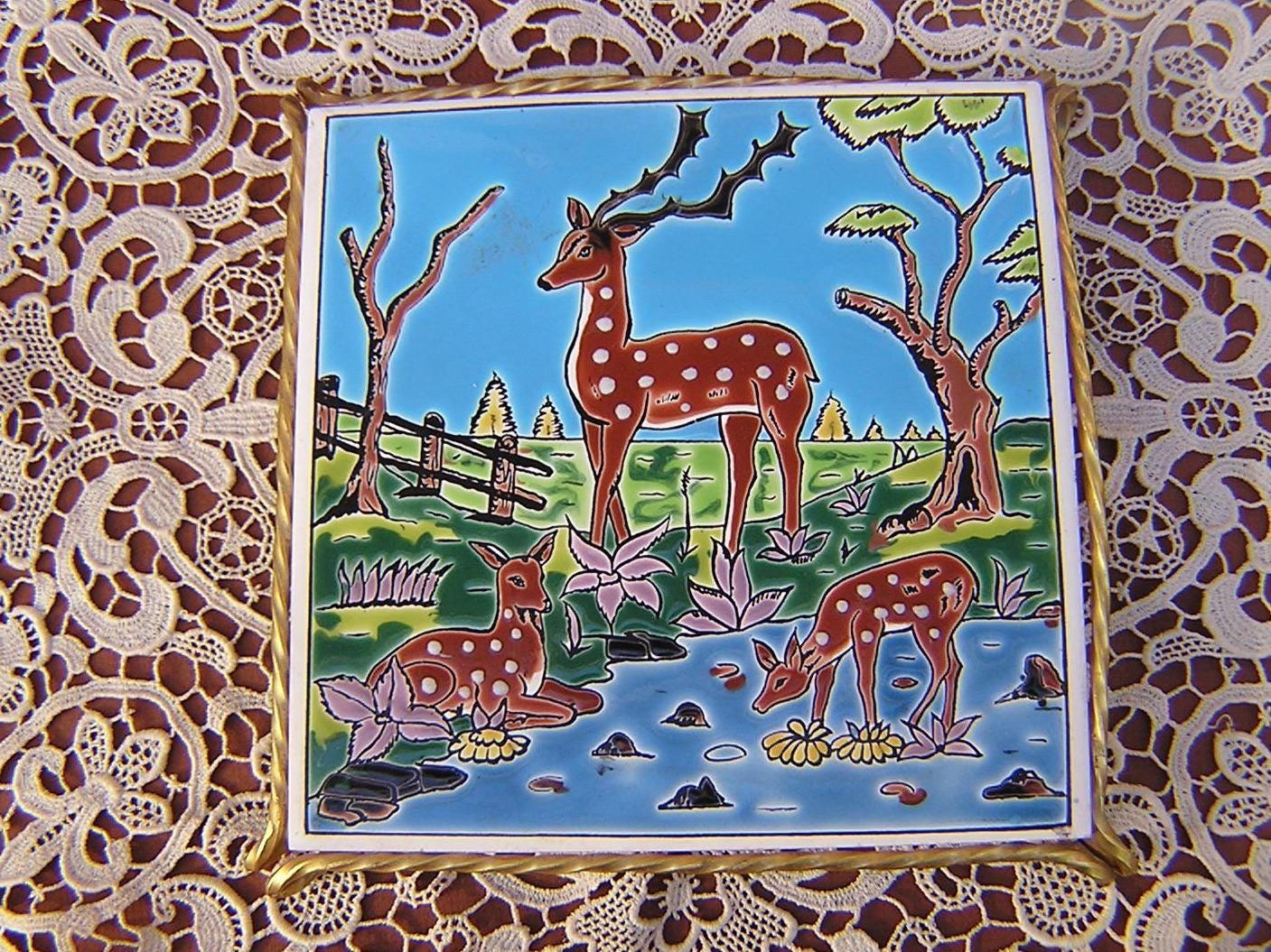 HandMade Nassos Rodos Hellaトナカイ鹿 壁掛けプレート Nassos Rodos Hellas - Etsy