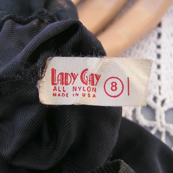 Vintage Dark Navy Blue Nylon Gloves . Lady Gay - image 4
