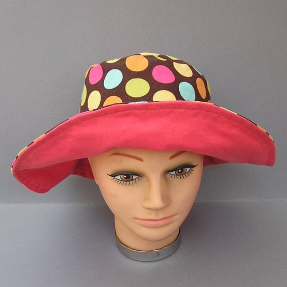 Groovy 60s Polka Dot Hat, Reversible Hat, Polka D… - image 2