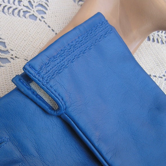 Vintage Blue Vinyl Gloves Gem