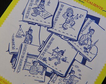 Days of the Week art, Here Come The Indians , Aunt Martha's Hot Iron Transfers