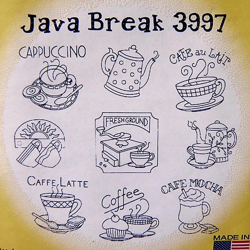 Vintage Java Break Art, Aunt Martha's Hot Iron Transfers - Etsy