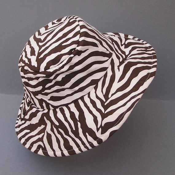 Groovy 60s Cloth Hat, Reversible Hat, Zebra Print… - image 6