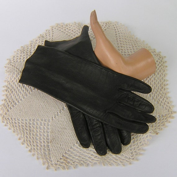 Vintage Black Leather Gloves by Aris