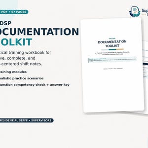 Peut inclure: Un PDF numérique intitulé The DSP Documentation Toolkit, composé de 67 pages. Le document comprend 12 modules de formation, 12 scénarios de pratique réalistes et un test de compétence de 20 questions avec corrigé pour les DSP, le personnel et les superviseurs.