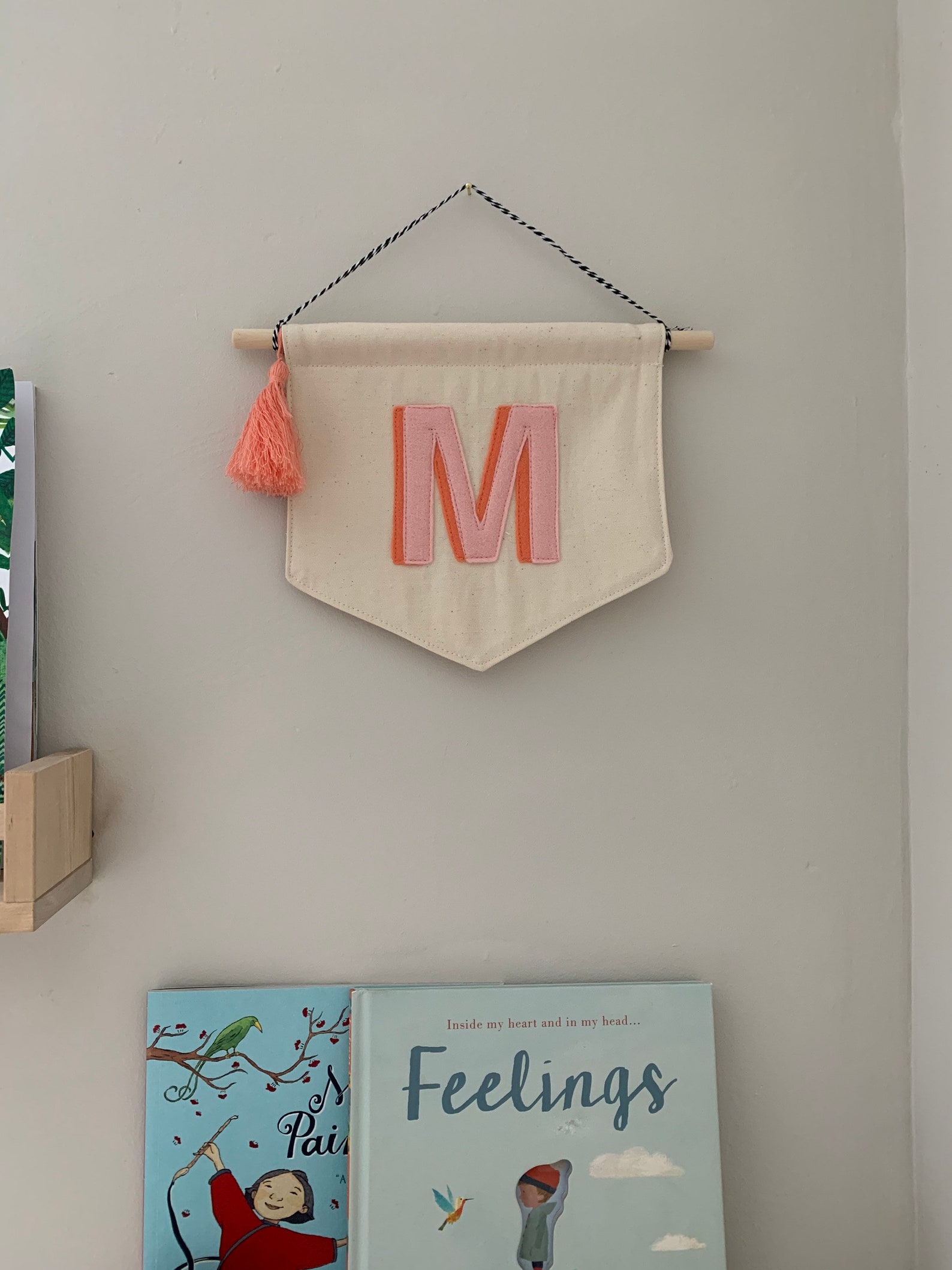 Large Hanging Wall BannerPennant FlagKids Room DecorInitial Etsy
