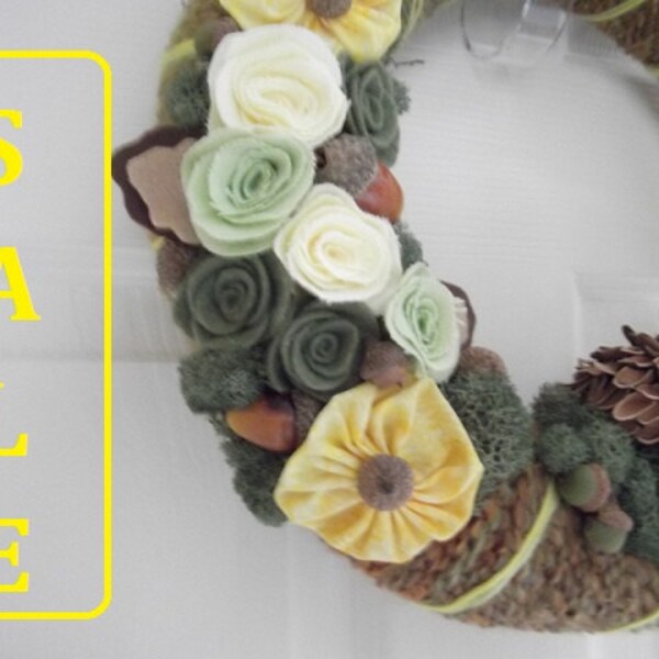 autumn yarn wreath