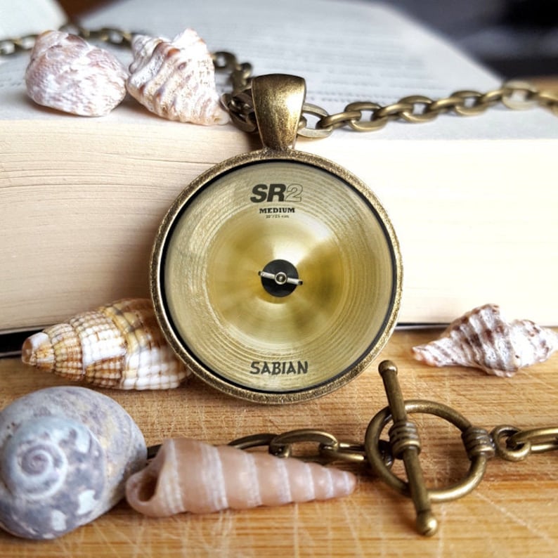 Cymbal Necklace Cymbal Pendant Music Necklace Cymbal Drums Etsy