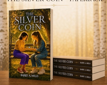 Het boek 'The Silver Coin Book', christelijke fictie voor tieners, jeugdroman over vriendschap en keuzes, geloofscadeau voor een tienermeisje, gesigneerde paperback.