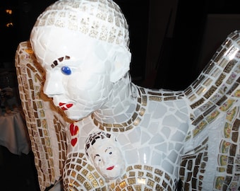 Full Size Sculpted Mosaic Mannequin Angel / "Every Man's Mother" / Free Ship USA