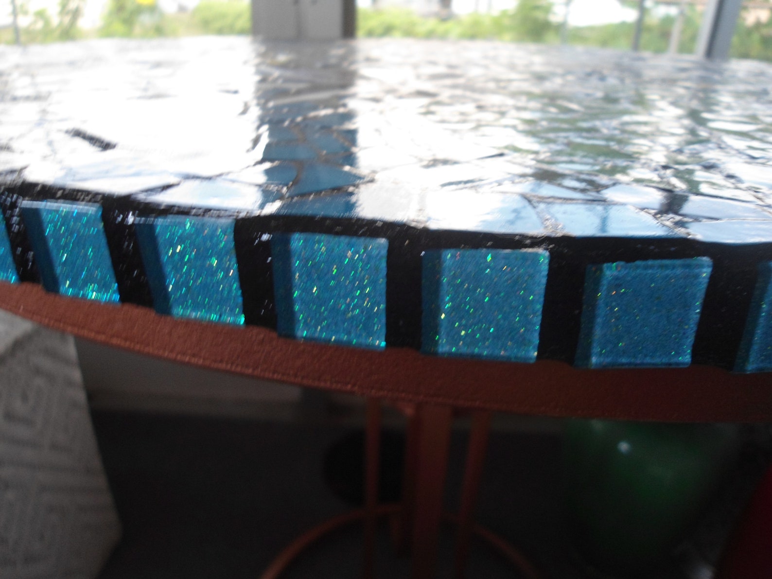 Stained Glass Piece Made Mosaic Table Top / SOLD / Order Etsy