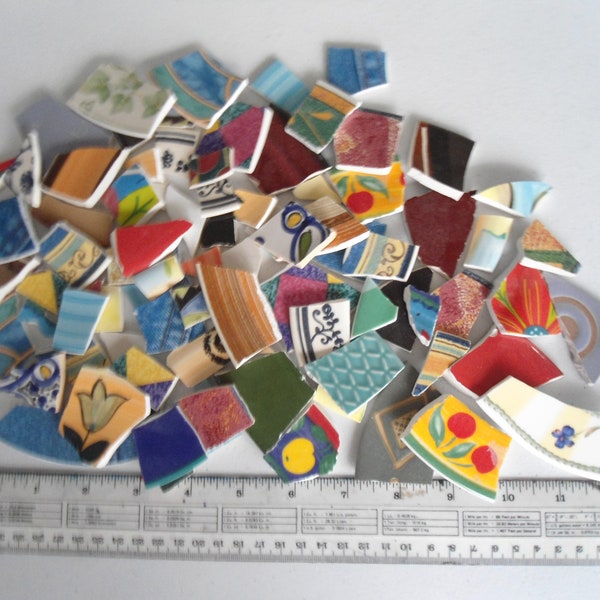 MOSAIC China pieces by the pound / Colorful broken dishes / FREE shipping in the US