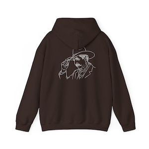 Vintage Cowboy Sketch Hoodie | Western Illustration, Line Art Pullover
