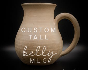Individuell gestalteter Keramikbecher, hohes Steinzeug, handgefertigtes Erbstück, Jubiläumsgeschenk, personalisierte Nachricht, Keramik nach Maß