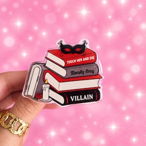 Magnetiskt e-läsargrepp – Dark Romance Villain Book Stack akrylgrepp för Kindle och Kobo