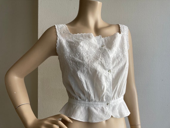 Buy Antique White Cotton Dreamy Corset Cover With Elegant 