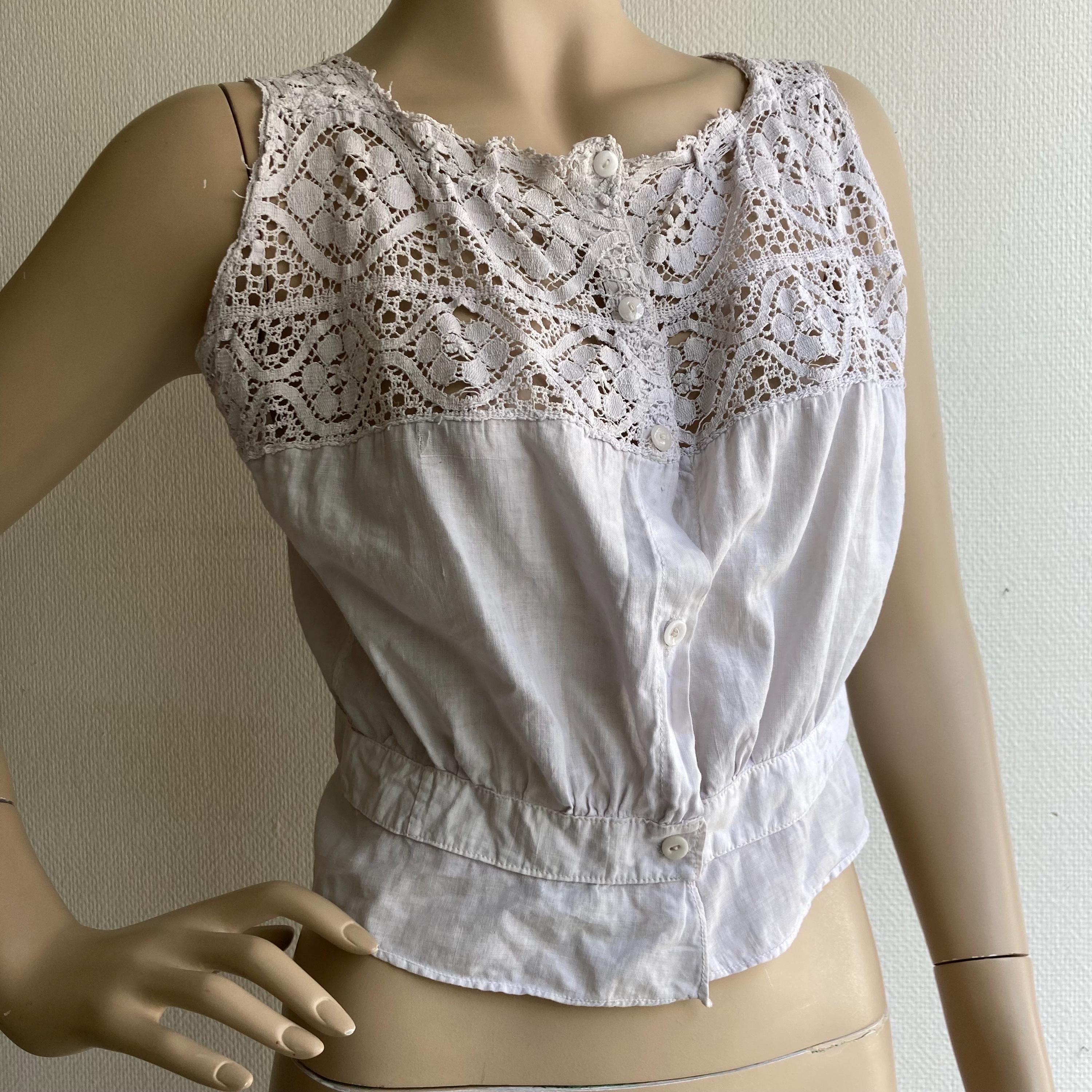 トップス 1900s Double Side Button Corset Cover 1900s Double Side Button Corset Cover